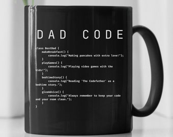 Funny Mug Gift for Engineer Dads, Father's Day Code Coffee Cup, Gift for Dads Who Program, Tech Dad Gift