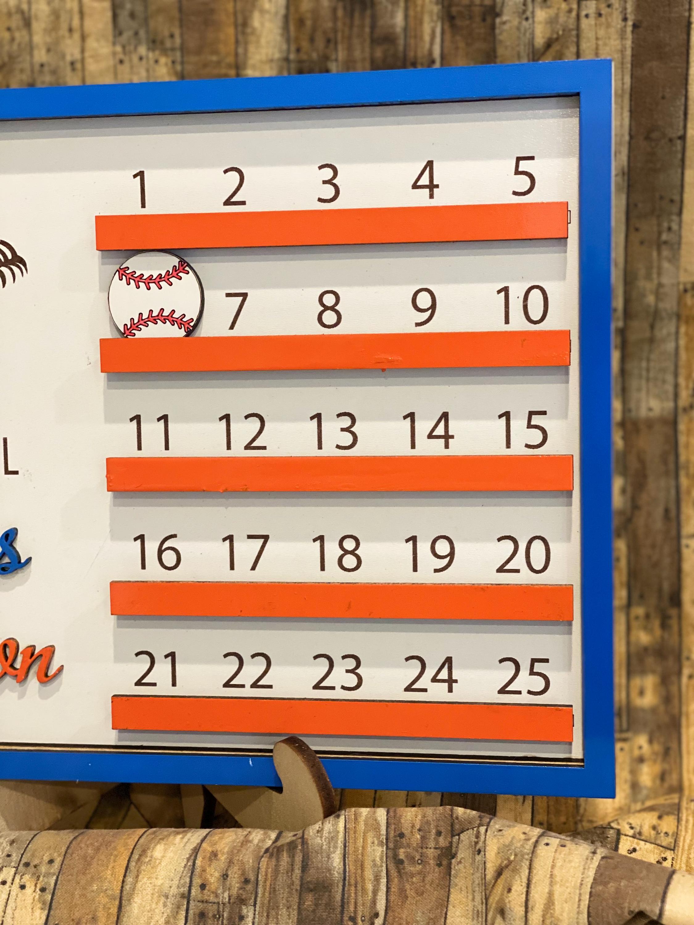 Baseball Christmas Countdowns - Laser Engraved and Hand Painted - Etsy