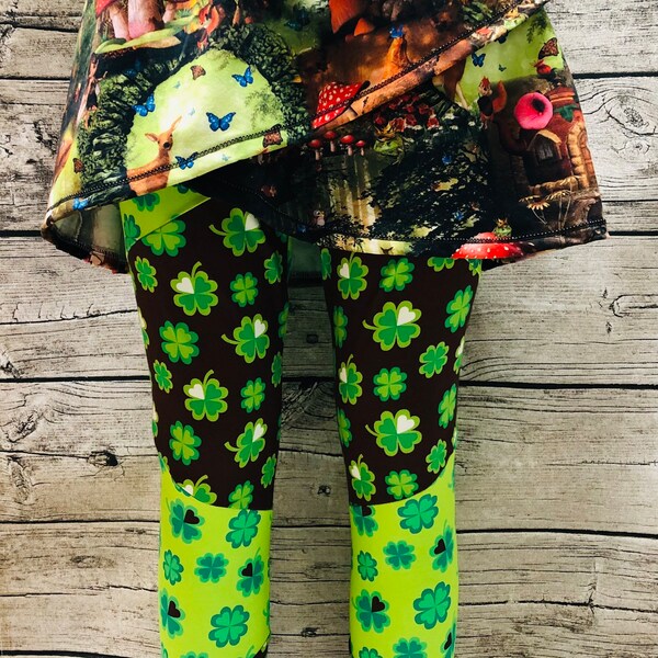 Leggings Gr. 38 40 42 Zauberwald Froschkönig Fliegenpilze Legging mit Rock Stenzo