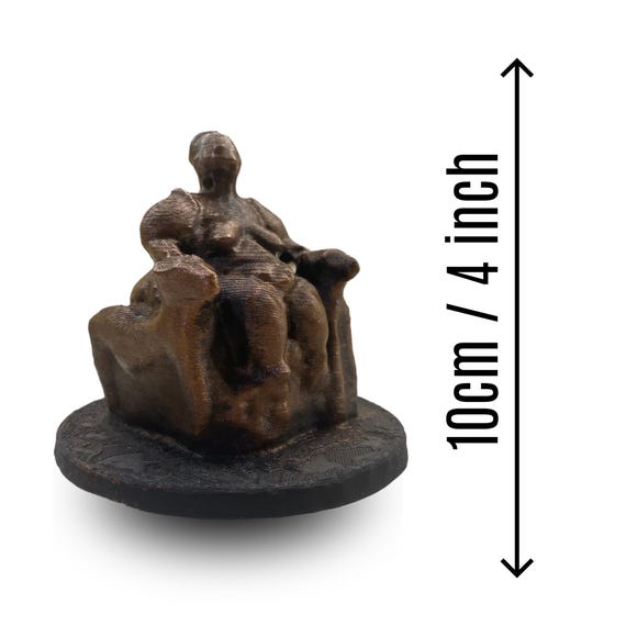 Bronze Hand-painted Seated Goddess of Çatalhöyük Replica – Ancient