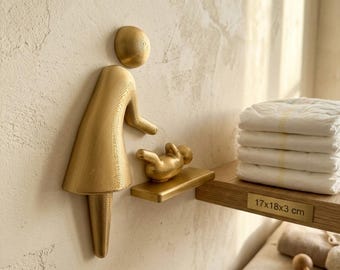 Luxury Baby Changing Station Sign | 3D Printed Gold Diaper Changing Sign | Modern Nursery Restroom Wall Decor | Baby Changing Table Sign