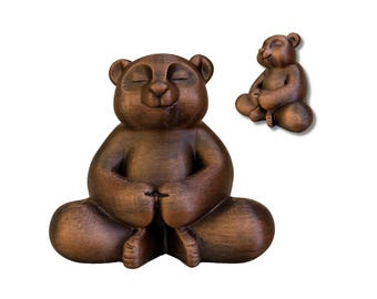 Hand-Painted Meditating Panda Figurine: PLA Zen Decor