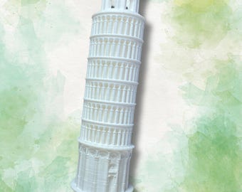 3D Printed Leaning Tower of Pisa Model: Italian Souvenir Desk Decor