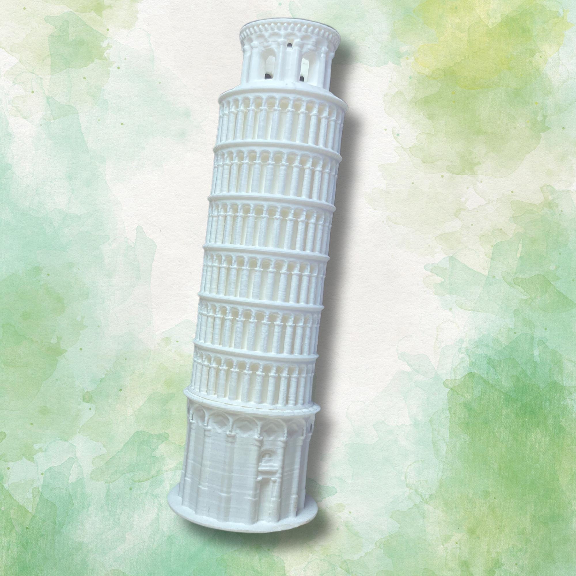 イソピータワーモデル 3D Printed Leaning Tower of Pisa Model: Italian Souvenir Desk