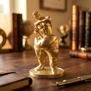 Self-Made Man Gold Figurine – Motivational Fitness Sculpture 16cm