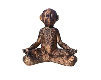 Hand-Painted Buddha Monkey Figurine: 3D Printed Zen Decor