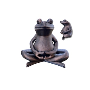 Meditating Frog Figurine – Hand-Painted Zen Yoga Frog Statue – Relaxation & Mindfulness Décor – Unique Gift for Meditation Lovers