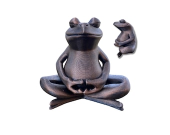 Hand-Painted Meditating Frog Statue: Zen Yoga Decor