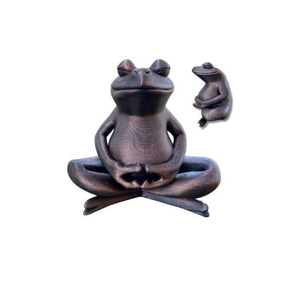 Hand-painted Meditating Frog Statue: Zen Yoga Decor - Etsy