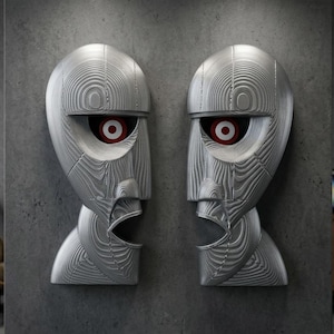 Division Bell - Pink Floyd - Sculpture Heads - Wall Decor