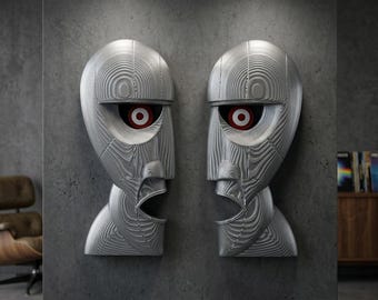 Division Bell - Pink Floyd - Sculpture Heads - Wall Decor