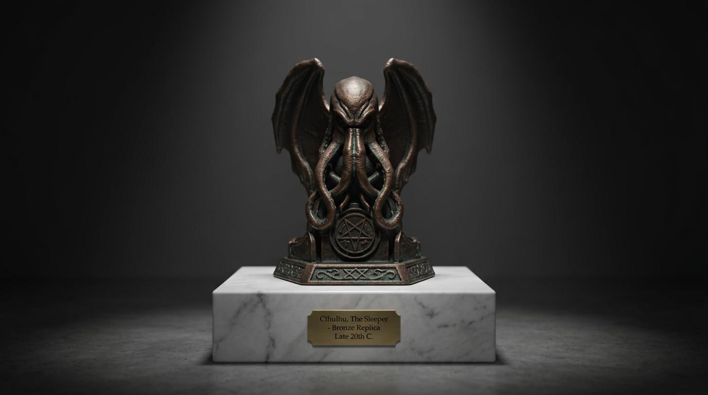 Hand-painted Cthulhu Figurine: Lovecraftian Horror, Gothic Home