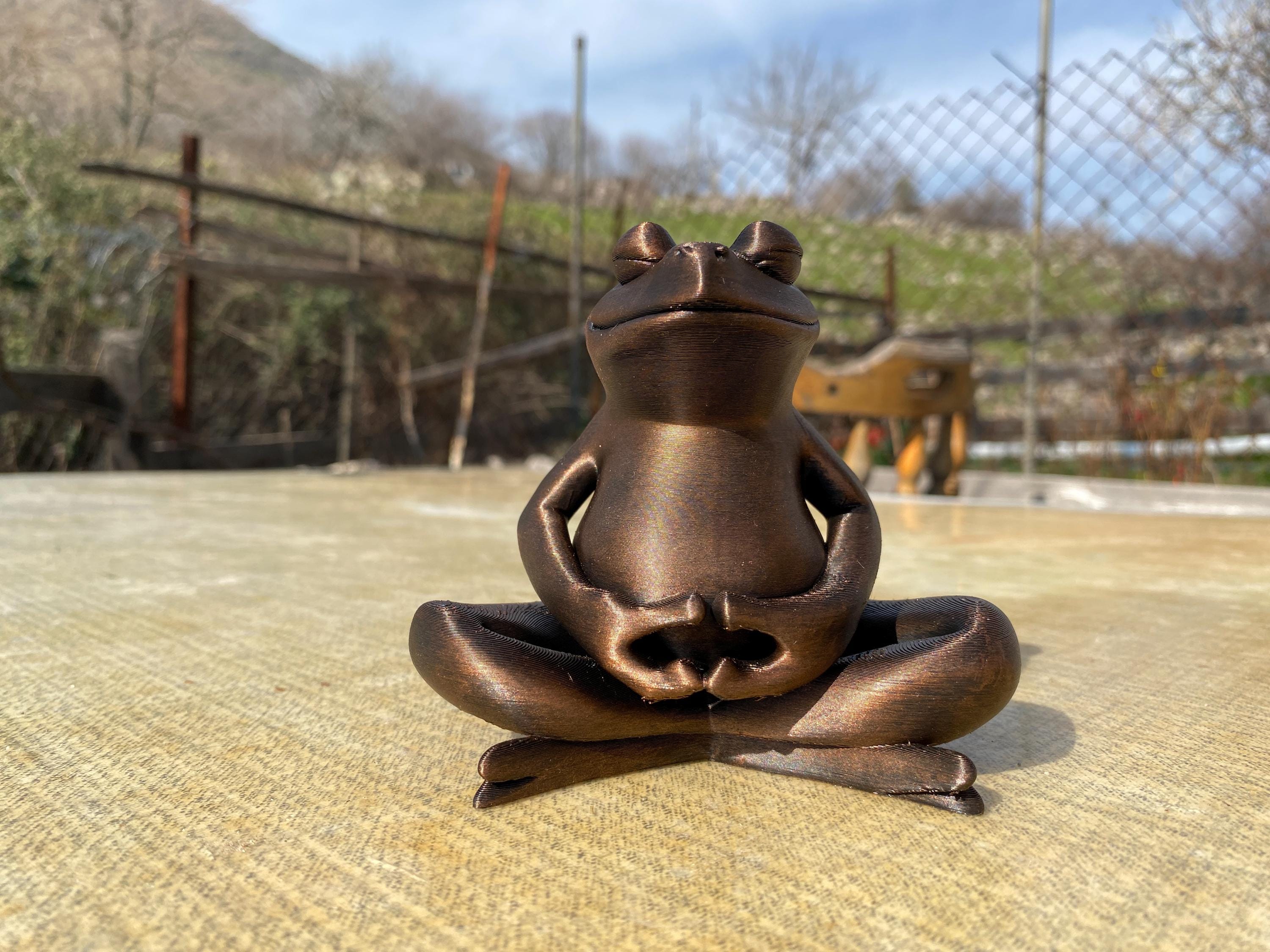 Hand-painted Meditating Frog Statue: Zen Yoga Decor - Etsy