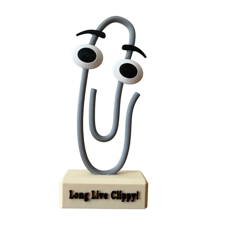 Clippy Decor, Retro Desk Decor, Microsoft Icon, Tech Gift, Office Nostalgia, Clippy Figure, Paperclip Decor, Tech Office Decor, Geek Desk, Retro Office, Clippy Stand, Unique Gift, Office Humor
