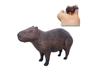Figurina di capibara dipinta a mano: miniatura in PLA stampata in 3D