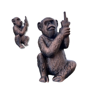 Funny Monkey Middle Finger Figurine - PLA Sculpture - Unique Desk Decor, Gift for Animal Lovers, Office, and Home Decoration
