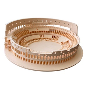 Coliseo romano Impreso en 3D: 15,5 cm (6,1 pulgadas) de ancho, 4,5 cm (1,77 pulgadas) de alto, Modelo de filamento PLA