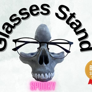 Skull Glasses Stand: 3D Printed Spooky Eyeglass Holder