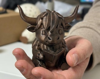 Bronze Highland Cow Figurine