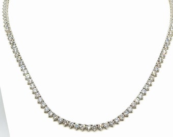 Diamond Necklace 14k White gold and 55 Natural round cut diamonds 10.17 CT