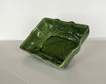 Vintage USA D222 Green Glaze Ceramic Planter, 10"x8"x2.75"