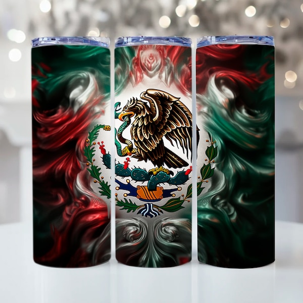 Mexico flag Tumbler Wrap/ Tumbler 20 oz PNG