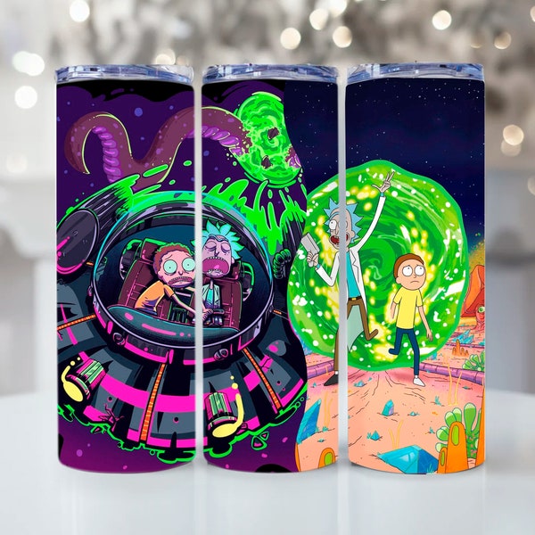 rick and morty Tumbler Wrap Tumbler 20 oz png