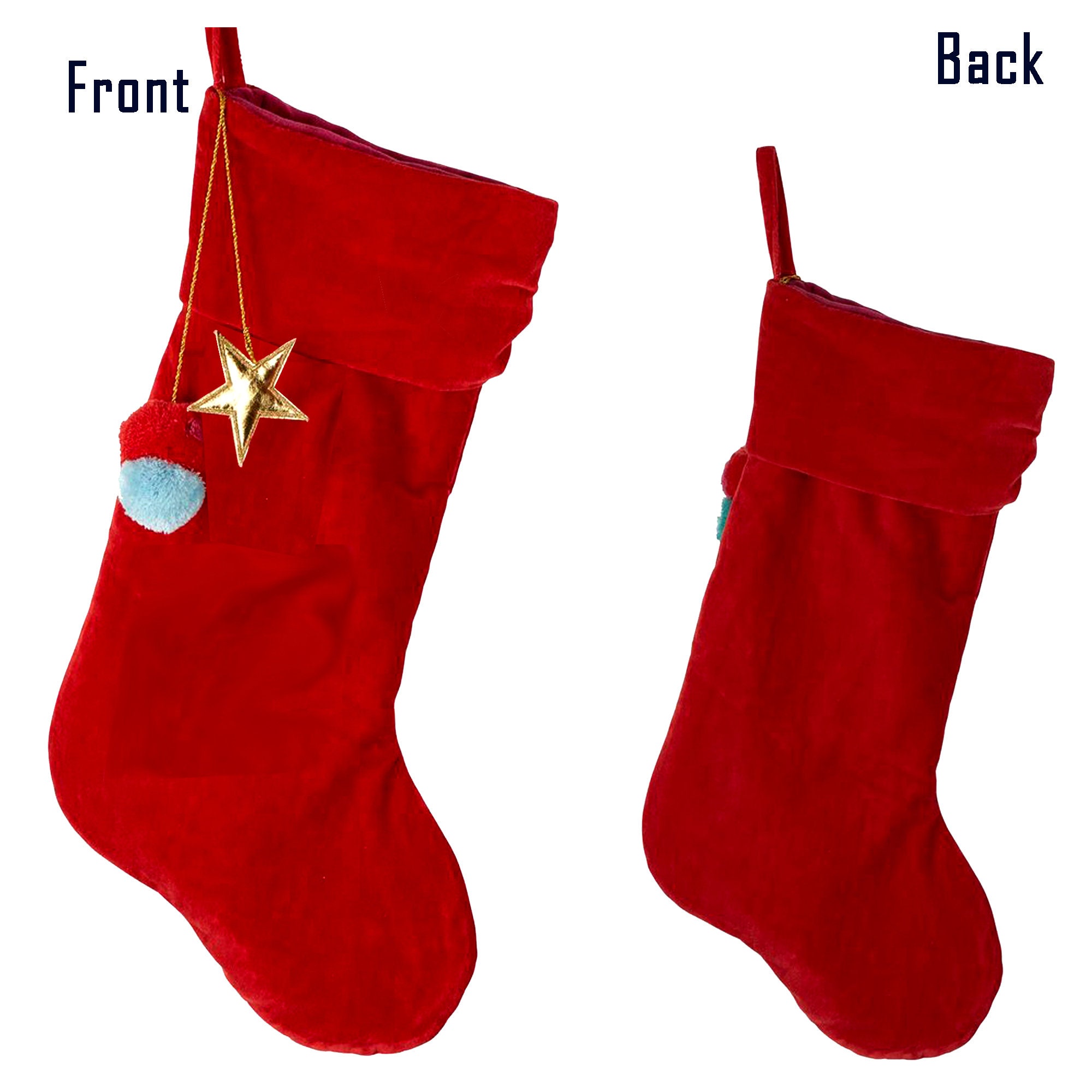 Red Christmas Stocking Personalized Xmas Stocking Red Velvet 