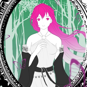 Ritratto anime personalizzato, commissione d'arte digitale (tavolozza di colori limitata)