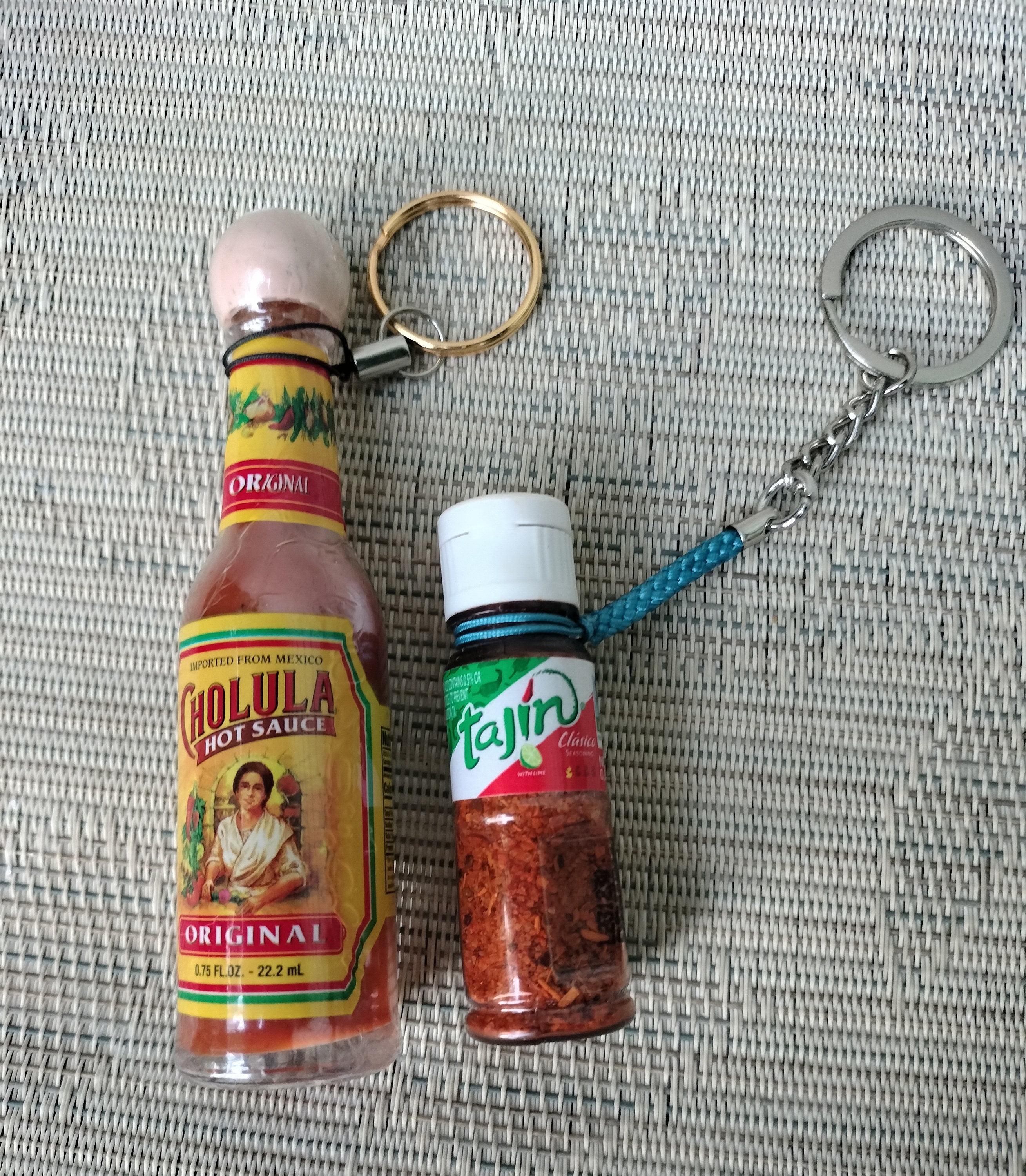  Porter Trail GENUINE LEATHER HOT SAUCE KEYCHAIN Includes a .75  oz Cholula Hot Sauce Bottle - Portable Hot Sauce for On the Go or Travel -  Mini Hot Sauce Holder