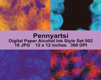 Digital Paper, Digital Background, 12 x 12 inches, Alcohol Ink Style, Instant Digital Download