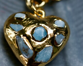 Medalion Heart lapis Lazuli