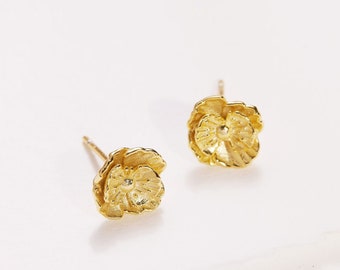 Poppy Birth Flower Earring • Birth Flower Gift • August Birth - Main Image