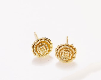 Marigold Birth Flower Earring • Birth Flower Gift • Tourmaline Earring • Birth Month Flower Earring • Birthday Gift