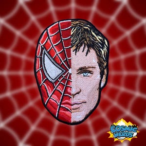 Spider Man split face - Tobey Maguire Embroidered VELCRO® Morale Patch