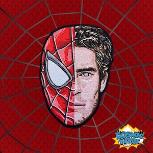 Spider Man split face - Andrew Garfield Embroidered VELCRO® Morale Patch