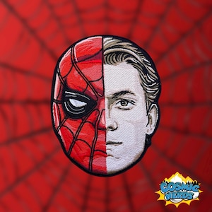 Spider Man split face - Tom Holland Embroidered VELCRO® Morale Patch