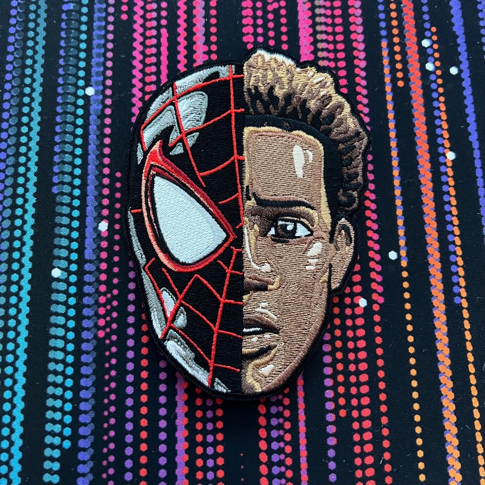 Spider Man Split Face - Miles Morales Embroidered Velcro Morale
