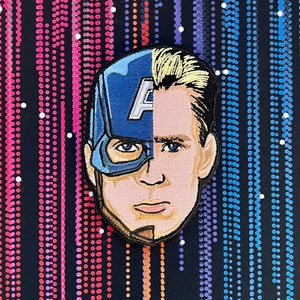 Captain America/Steve Rogers split face Embroidered Velcro Morale Patch