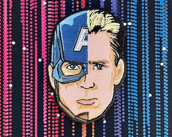Captain America/Steve Rogers split face Embroidered Morale Patch