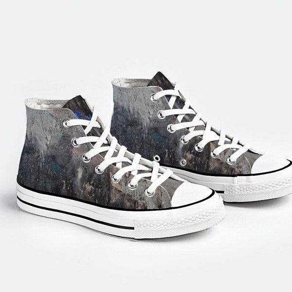 High Top Sneakers, Black Sneakers, Converse Shoes, Urban Shoes, Vegan Sneakers, Streetwear Shoes,  Abstract Shoes, Urban Outfit, Skaters