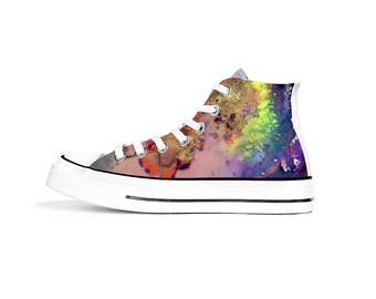 Colorful Custom High Top Sneakers, Funky Converse Shoes