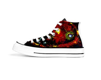 Uniseks aangepaste canvas hoge toppen, schoenen Deep Space Art, Galaxy Design-sneakers