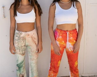 Pantalon orange, pantalon de jogging, pantalon de survêtement, pantalon de festival, pantalon de course, pantalon hip hop, pantalon de danse, amoureux de l'espace, tenue urbaine, streetwear