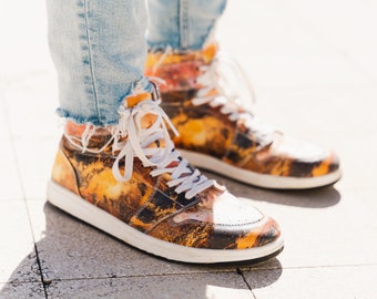Custom High Top Space Sneakers - Festival and Urban Outfit Essential