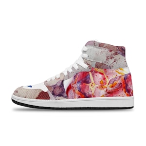Colorful High Top Sneakers, Design Shoes, Custom Sneakers, Festival Sneakers, Celestial Shoes, Galaxy Shoes, Basketball Shoes, Breakdance
