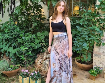 Maxi Slit Skirt For Woman, Festivals Skirt, Colorful Skirt, Printed Skirt, Abstract Maxi Rave skirt, Long Boho Skirt