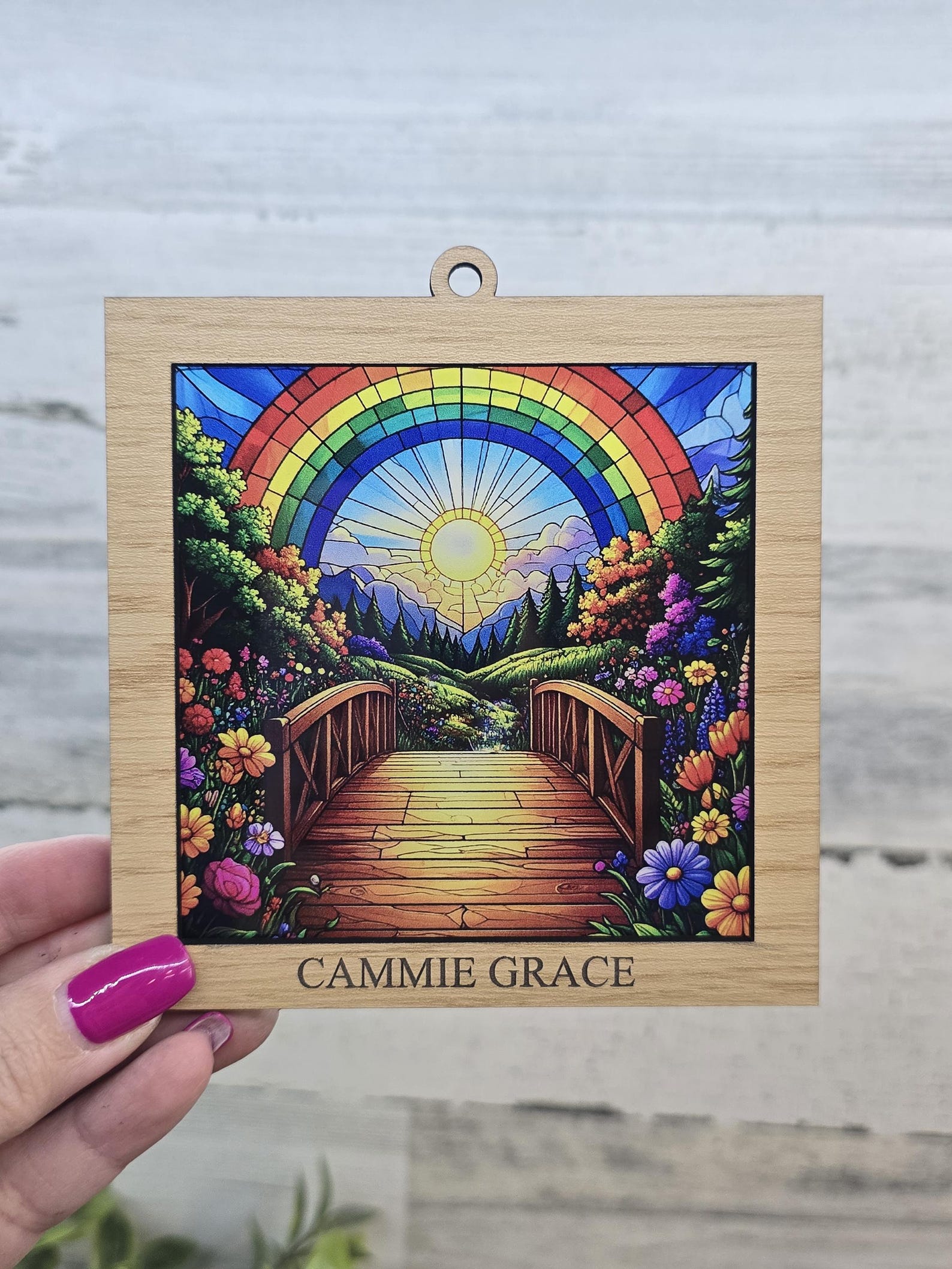 Personalized Rainbow Bridge Pet Memorial Suncatcher • Pet Loss Gift ...