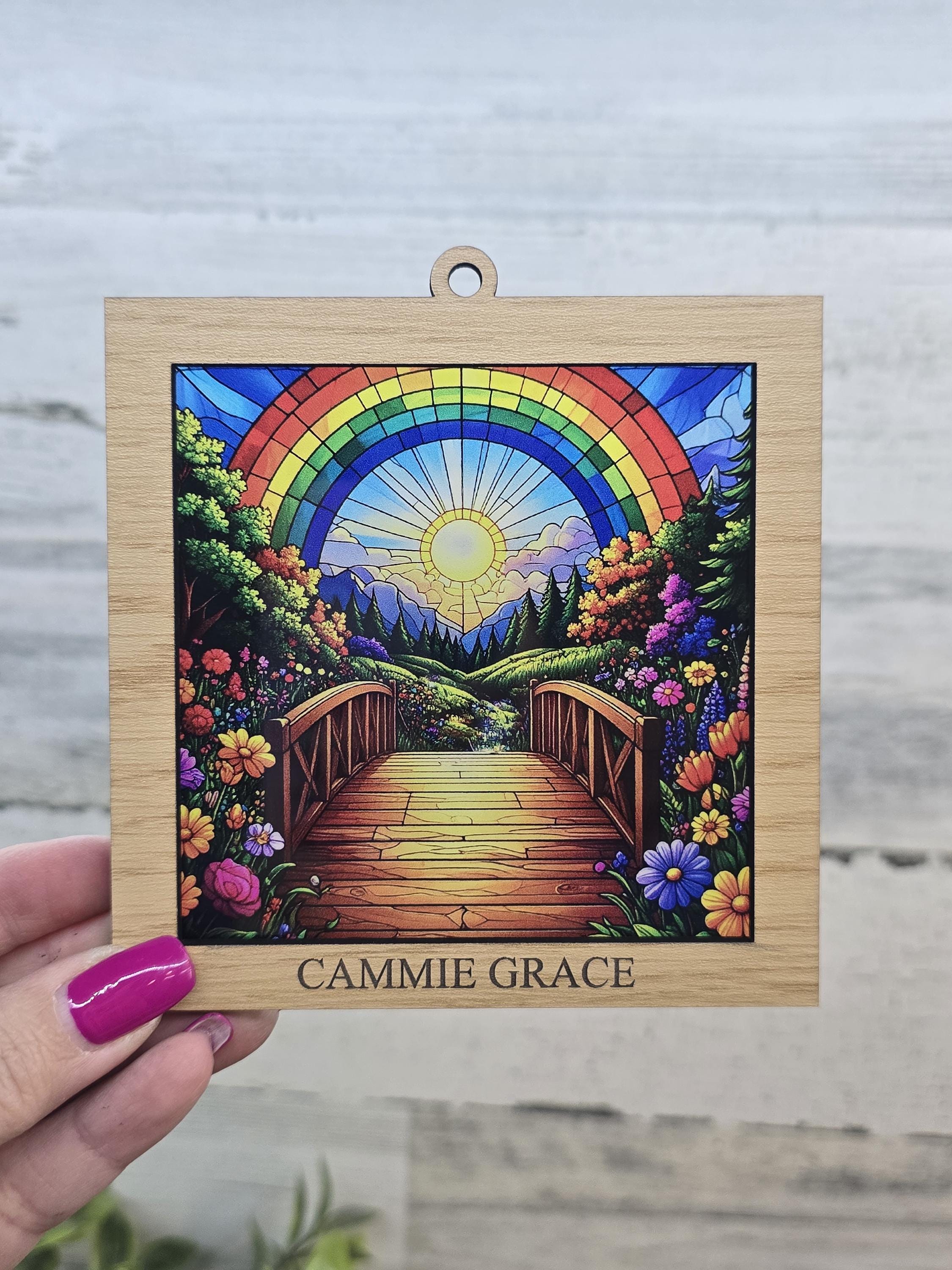 Personalized Rainbow Bridge Pet Memorial Suncatcher • Pet Loss Gift ...