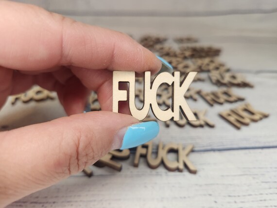 Bag of Fucks 55 Wooden 1 Inch FUCK Cutout Words 